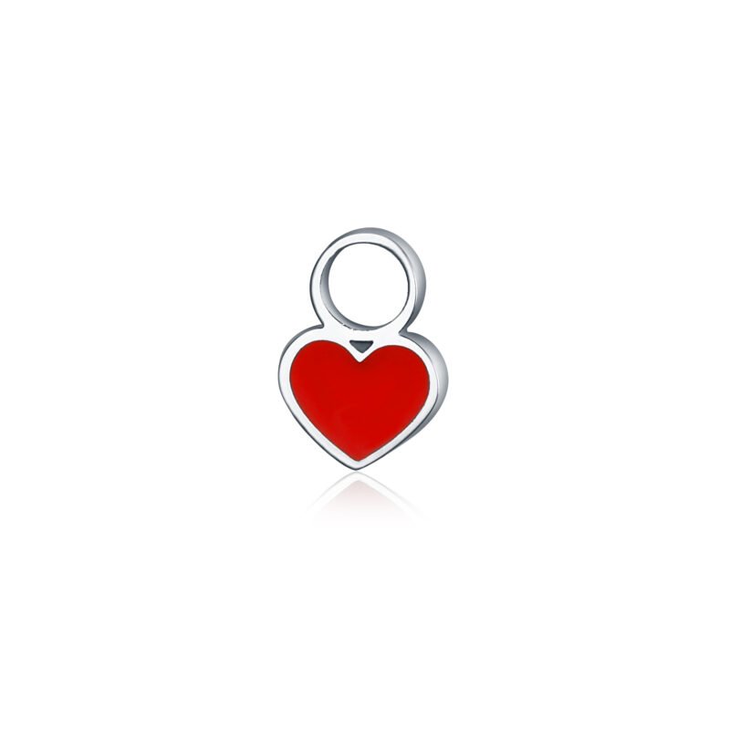 Mini Charm Cuore Smalto Rosso