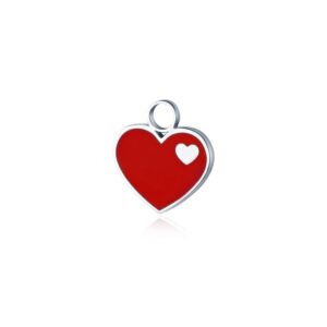 Mini Charm Cuore Smaltato Rosso
