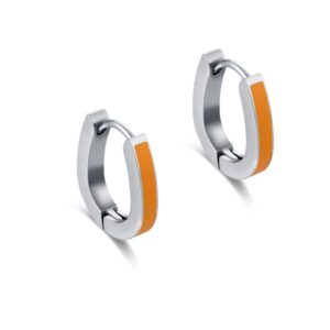 Orecchini Scattino a Goccia con Smalto Arancione