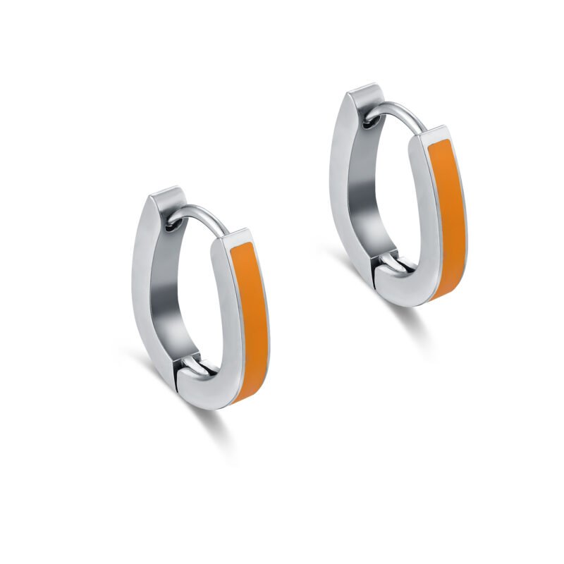 Orecchini Scattino a Goccia con Smalto Arancione