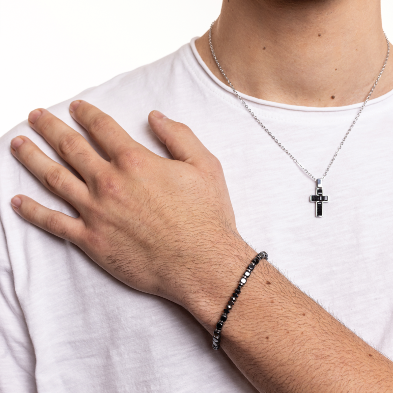 Bracciale Ematite Cubica e Sfaccettata - immagine 2