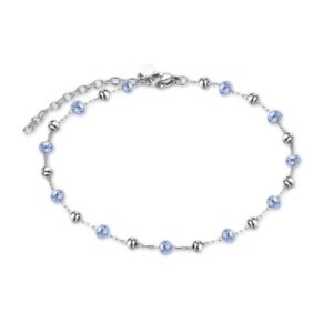 Cavigliera con Cristalli Viola ed Ematite