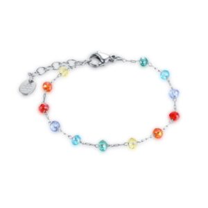 Bracciale Cristalli Arcobaleno ed Ematite per Bimba