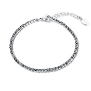 BRACCIALE TENNIS CRISTALLI NERI 2MM