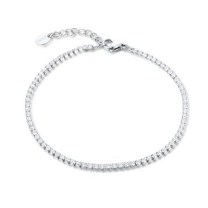 BRACCIALE TENNIS CRISTALLI BIANCHI 2MM (uomo)