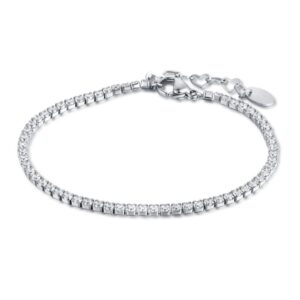 Bracciale Tennis Bianco 2 mm