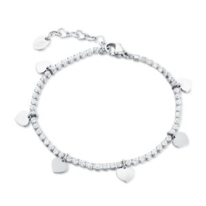 BRACCIALE TENNIS CUORI PENDENTI