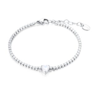 Bracciale Tennis con Cristallo a Cuore