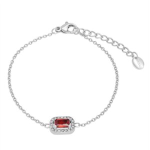 Bracciale Cristallo Rettangolare Rosso