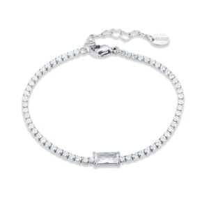 Bracciale Tennis con Baguette Centrale