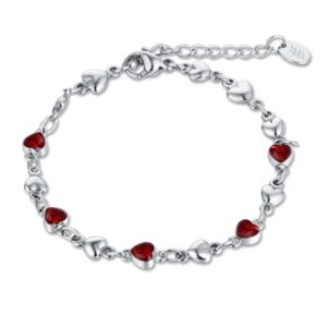 Bracciale Cuori Cristalli Rossi