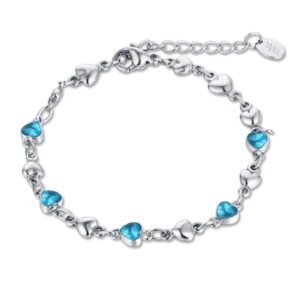 Bracciale Cuori Cristalli Turchesi