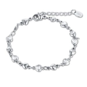 Bracciale Cuori Cristalli Bianchi