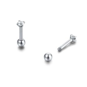 Orecchini Punto Luce - Bianco - 2,5mm