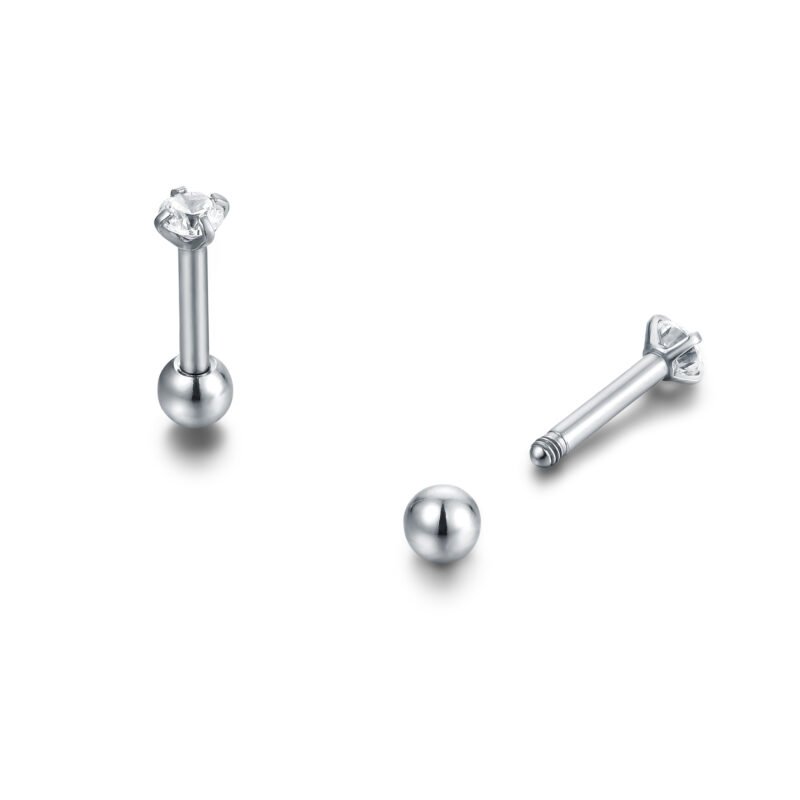 Orecchini Punto Luce - Bianco - 2,5mm