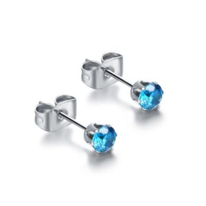 Orecchini Punto Luce - Azzurro - 3mm