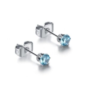 Orecchini Punto Luce - Celeste - 3mm