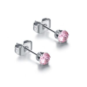 Orecchini Punto Luce - Rosa - 3mm