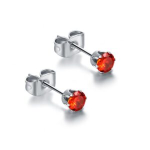 Orecchini Punto Luce - Rosso - 3mm