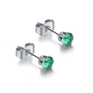 Orecchini Punto Luce - Verde - 3mm
