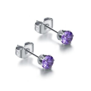 Orecchini Punto Luce - Viola - 4mm