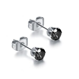 Orecchini Punto Luce - Nero - 4mm