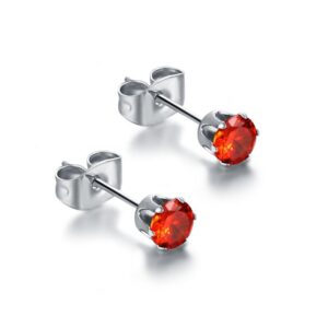 Orecchini Punto Luce - Rosso - 4mm