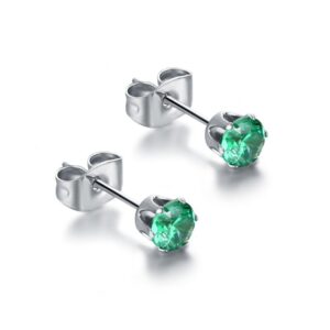 Orecchini Punto Luce - Verde - 4mm