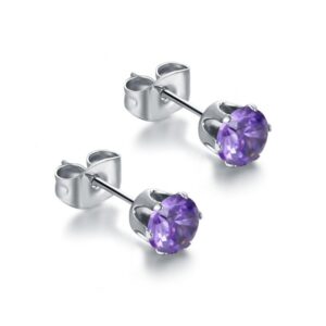 Orecchini Punto Luce - Viola - 5mm