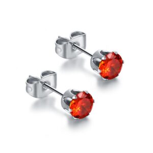 Orecchini Punto Luce - Rosso - 5mm