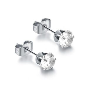 Orecchini Punto Luce - Bianco - 6mm