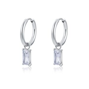 Orecchini Cerchio Baguette