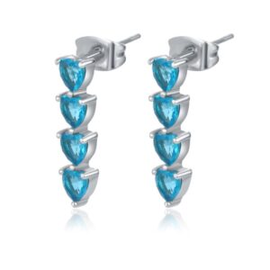 Orecchini Cuori Pendenti Turchesi