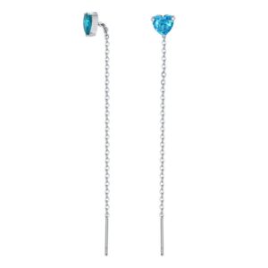 Coppia di Orecchini Saliscendi Cuore Turchese