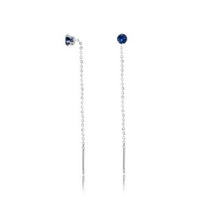 Coppia di Orecchini Saliscendi Blu