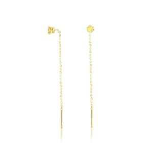 Coppia di Orecchini Saliscendi Giallo pvd Oro