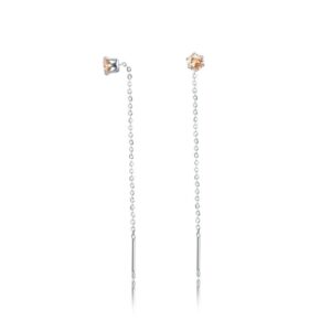 Coppia di Orecchini Saliscendi Arancioni