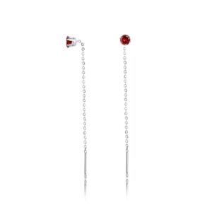 Coppia di Orecchini Saliscendi Rossi