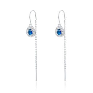 Orecchini Saliscendi Goccia Blu