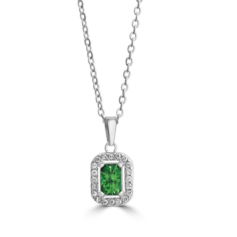 Collana Cristallo Rettangolare Verde