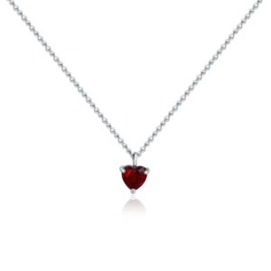 Collana Cristallo Cuore Pendente Rosso