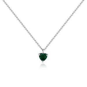 Collana Cristallo Cuore Pendente Verde