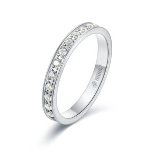 Anello Tennis Cristalli Bianchi