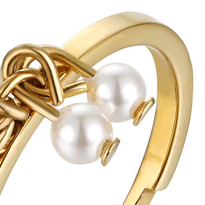 Anello 5 Madreperla pendenti Pvd oro - immagine 4