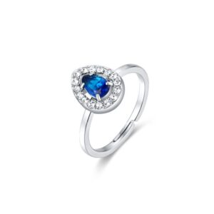 Anello Cristallo Goccia Blu