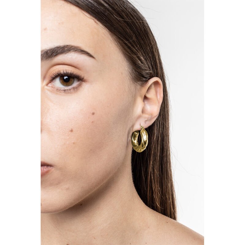 Orecchini Cerchio Torcon pvd oro - immagine 2