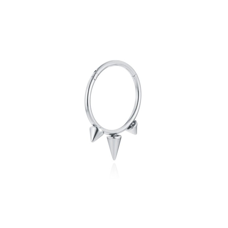 Orecchino singolo cerchio con 3 punte