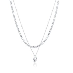 Collana doppia con teschio pendente