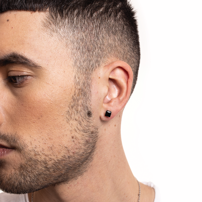 Orecchini Punto Luce Quadrato 6 mm - immagine 2