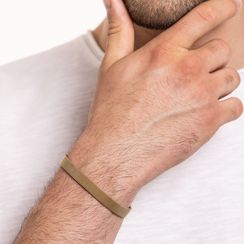 Bracciale Catena Milano Acciaio pvd oro - immagine 2